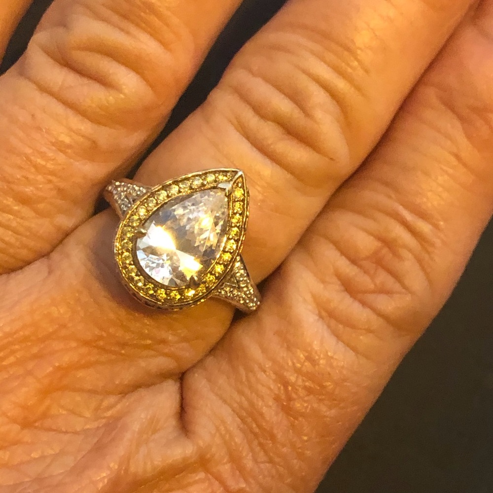 Marquise shaped white CZ in silver